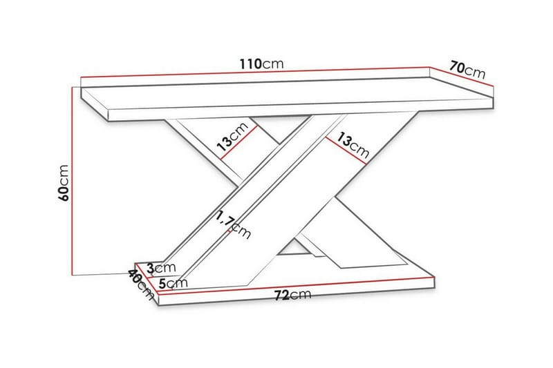 Sofabord Denogal 70 cm - Hvid - Møbler - Bord - Sofabord & salongbord