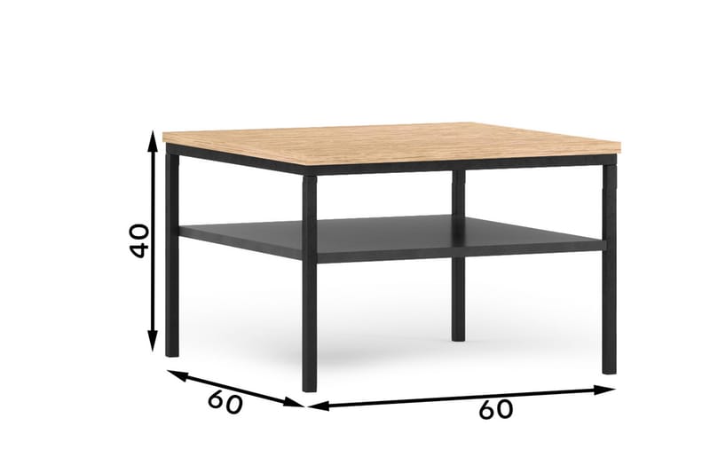 Sofabord Emika 60 cm - Eik - Møbler - Bord - Sofabord & salongbord