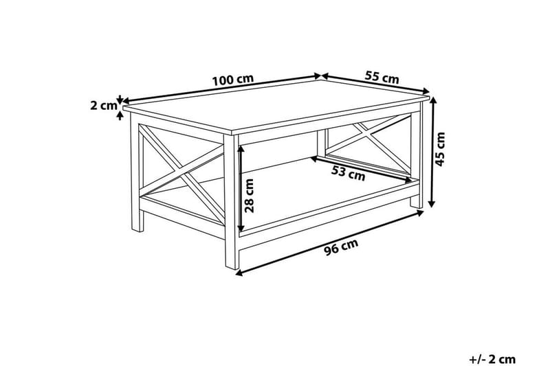 Sofabord Fostrie 100 cm med Oppbevaringshylle - Hvit - Møbler - Bord - Sofabord & salongbord