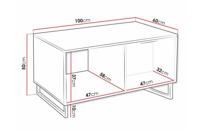 Sofabord Galbally 60 cm - Brun - Møbler - Bord - Sofabord & salongbord