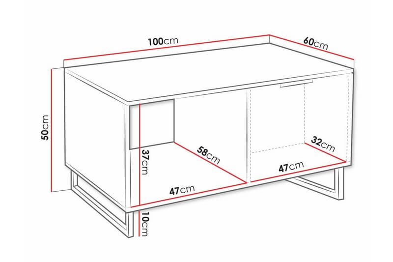 Sofabord Galbally 60 cm - Hvid - Møbler - Bord - Sofabord & salongbord