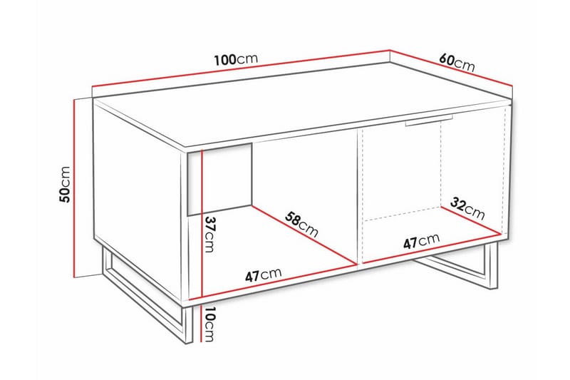 Sofabord Galbally 60 cm - Svart - Møbler - Bord - Sofabord & salongbord