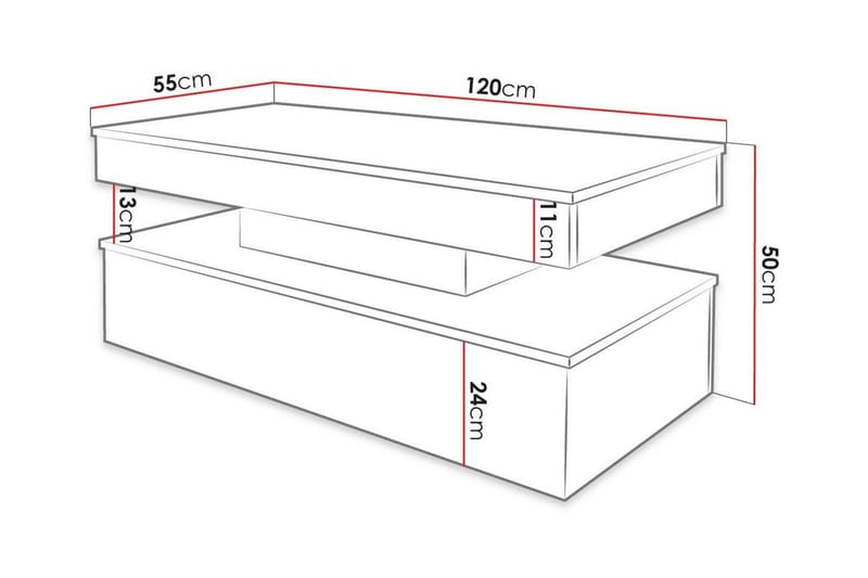 Sofabord Glenndale 55 cm - Hvid - Møbler - Bord - Sofabord & salongbord