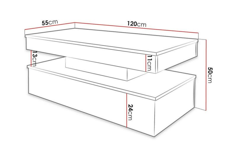 Sofabord Glenndale 55 cm - Svart - Møbler - Bord - Sofabord & salongbord