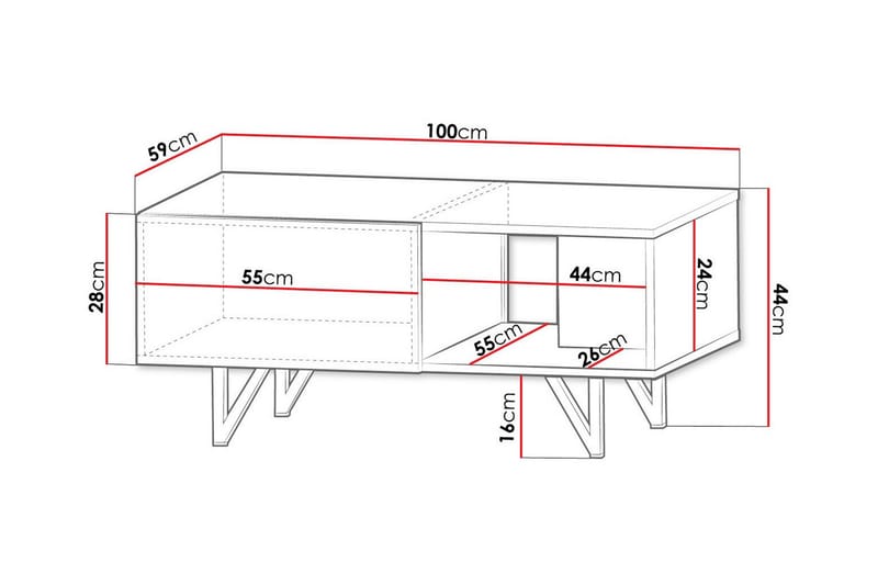 Sofabord Glenndale 59 cm - Svart - Møbler - Bord - Sofabord & salongbord