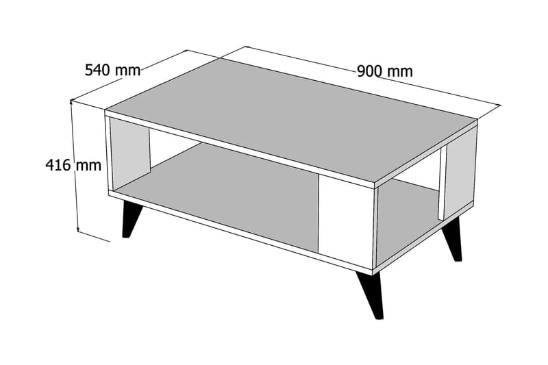 Sofabord Grazen 90x54x90 cm - Mørkebrun - Møbler - Bord - Sofabord & salongbord