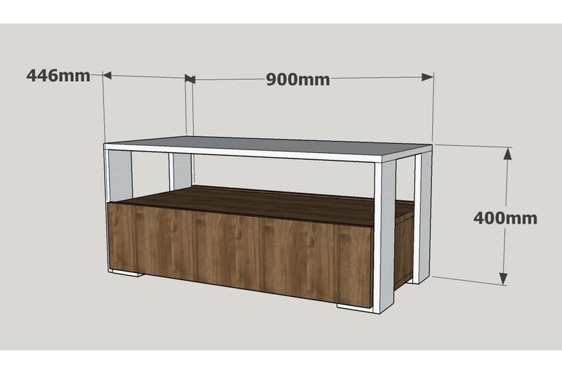 Sofabord Kentone 90 cm - Hvit - Møbler - Bord - Sofabord & salongbord