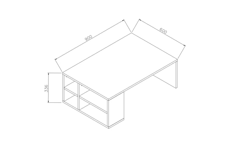 Sofabord Lalenius 90 cm med Oppbevaringshyller - Hvit - Møbler - Bord - Sofabord & salongbord