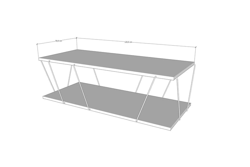 Sofabord Ljusfors 120 cm med Oppbevaring Hylle - Gul/Svart - Møbler - Bord - Sofabord & salongbord