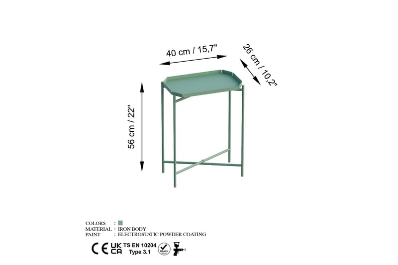 Sofabord Mamta 26 cm - Green - Møbler - Bord - Sofabord & salongbord