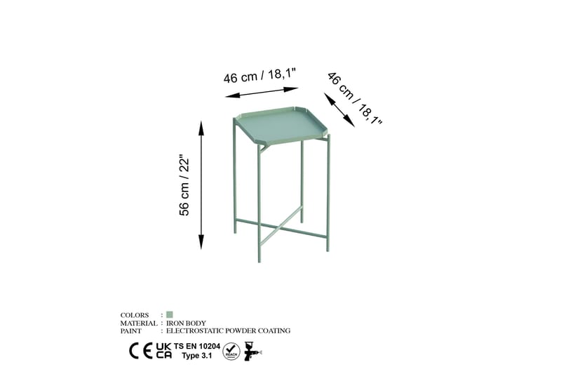 Sofabord Mamta 46 cm - Green - Møbler - Bord - Sofabord & salongbord