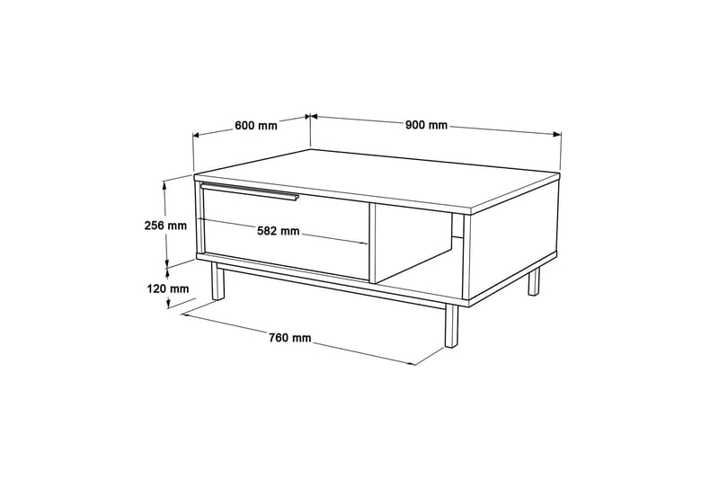 Sofabord Manku 90 cm - Eik - Møbler - Bord - Sofabord & salongbord