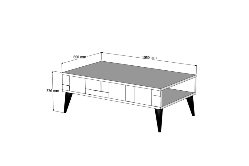 Sofabord Moyano 105 cm - Mørkebrun/Antracit - Møbler - Bord - Sofabord & salongbord