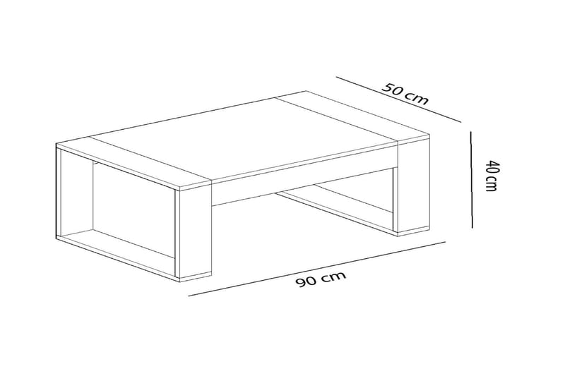 Sofabord Salamisim 90 cm - Hvit/Antrasitt - Møbler - Bord - Sofabord & salongbord