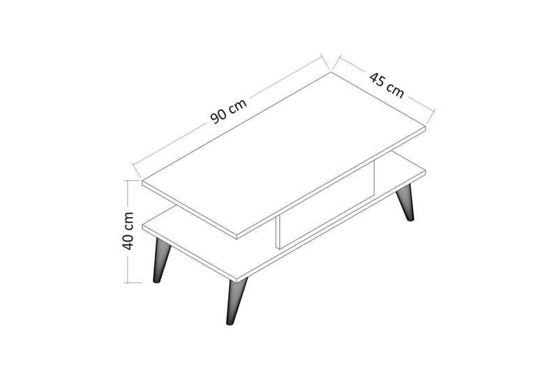 Sofabord Solai 90x40x90 cm - Hvit - Møbler - Bord - Sofabord & salongbord