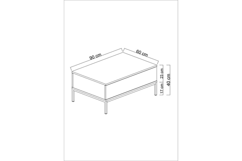 Sofabord Tejmon 90 cm - Grå/Gull - Møbler - Bord - Sofabord & salongbord