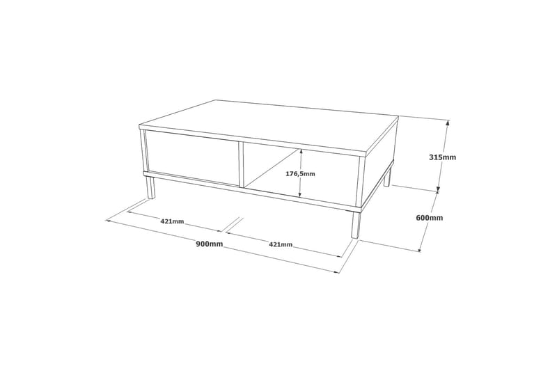 Sofabord Troter 90 cm - Natur/Svart - Møbler - Bord - Sofabord & salongbord