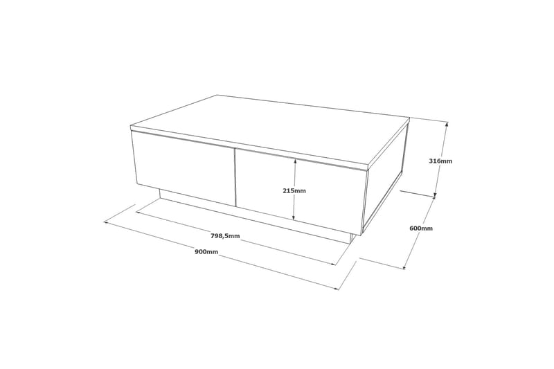 Sofabord Troter 90 cm - Sølv/Antrasitt - Møbler - Bord - Sofabord & salongbord