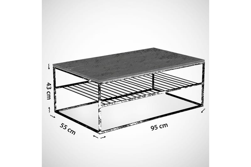 Sofabord Ubbeboda 95 cm med Hylle Ribber - Brun - Møbler - Bord - Sofabord & salongbord