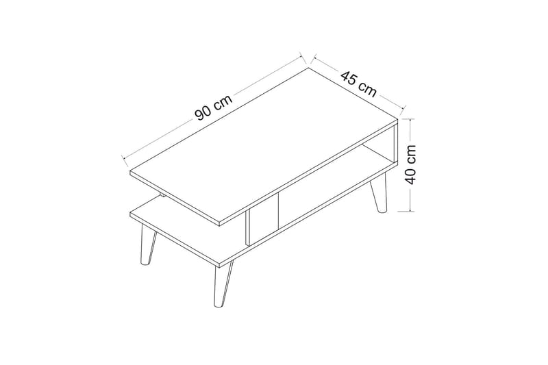 Sofabord Vergale 90x40x90 cm - Hvit - Møbler - Bord - Sofabord & salongbord