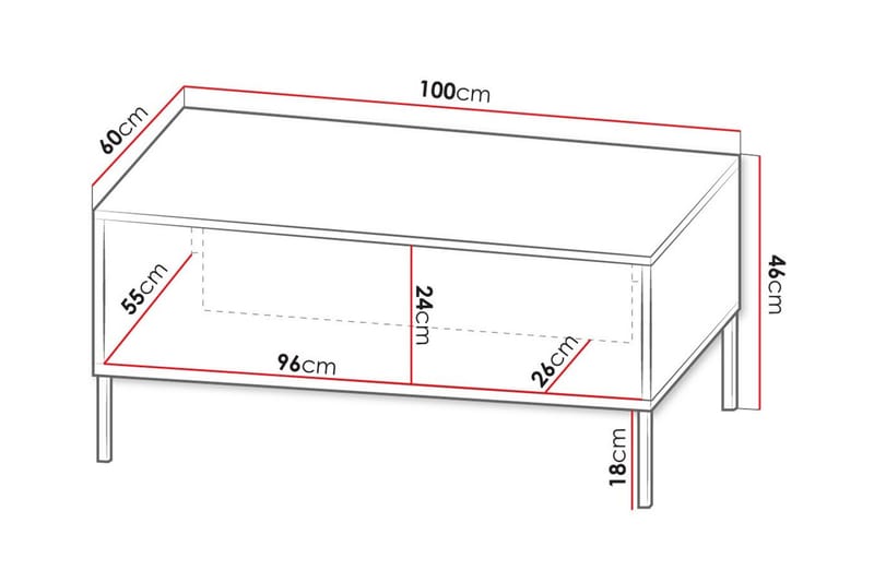 Soffbord Glenndale 60 cm - Cashmere - Møbler - Bord - Sofabord & salongbord