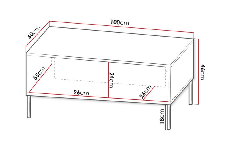 Soffbord Glenndale 60 cm - Svart - Møbler - Bord - Sofabord & salongbord