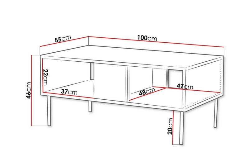 Soffbord Juniskär 55 cm - Valnøtt - Møbler - Bord - Sofabord & salongbord