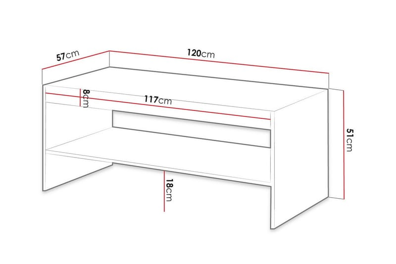 Soffbord Juniskär 57 cm - Grå - Møbler - Bord - Sofabord & salongbord