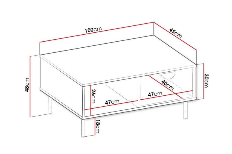 Soffbord Kintore 45 cm - Svart - Møbler - Bord - Sofabord & salongbord