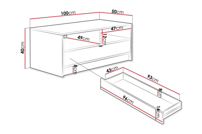 Soffbord Kintore 50 cm - Hvid - Møbler - Bord - Sofabord & salongbord