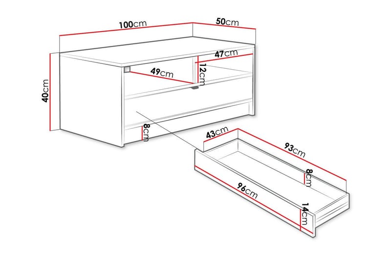 Soffbord Kintore 50 cm - Svart - Møbler - Bord - Sofabord & salongbord