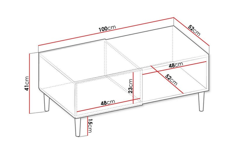 Soffbord Kintore 52 cm - Hvid - Møbler - Bord - Sofabord & salongbord