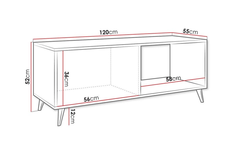 Soffbord Kintore 52 cm - Svart - Møbler - Bord - Sofabord & salongbord