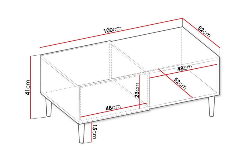 Soffbord Kintore 52 cm - Svart - Møbler - Bord - Sofabord & salongbord