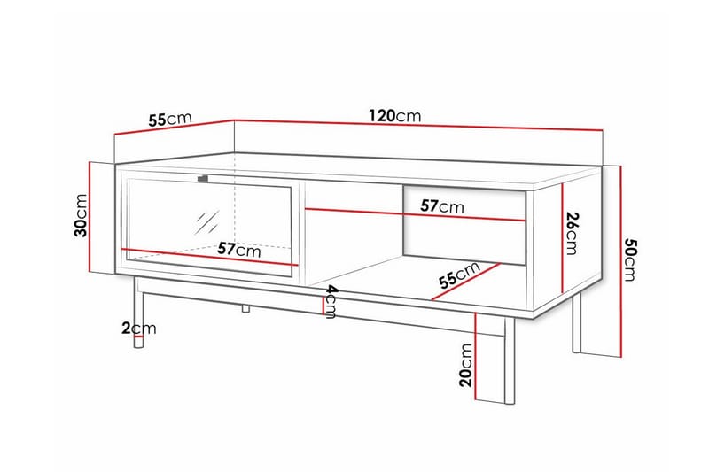 Soffbord Kintore 55 cm - Svart - Møbler - Bord - Sofabord & salongbord