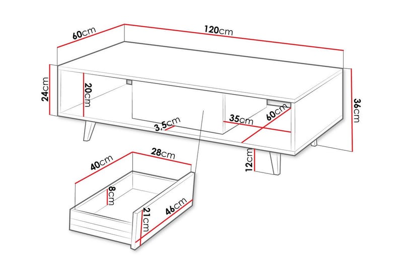 Soffbord Kintore 60 cm - Brun - Møbler - Bord - Sofabord & salongbord