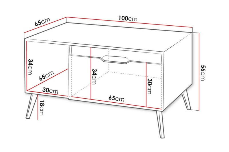 Soffbord Kintore 65 cm - Svart - Møbler - Bord - Sofabord & salongbord