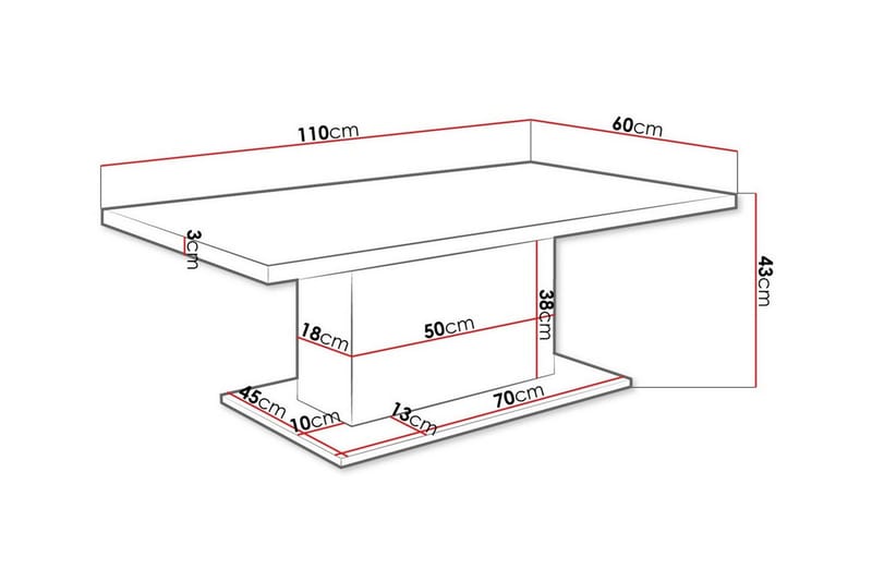 Soffbord Tallow 60 cm - Brun - Møbler - Bord - Sofabord & salongbord