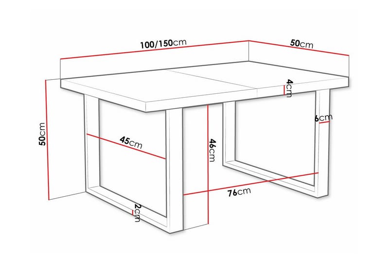 Soffbord Wardner 50 cm - Svart - Møbler - Bord - Sofabord & salongbord