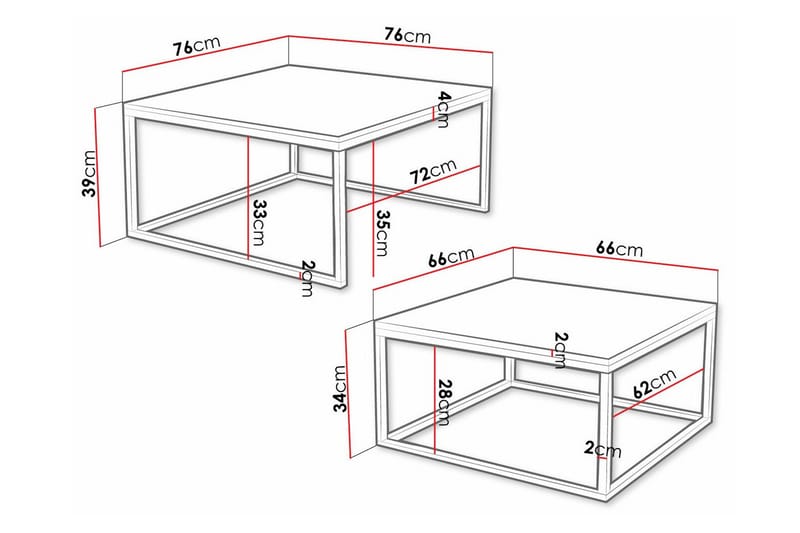 Soffbord Wardner 76 cm - Guld - Møbler - Bord - Sofabord & salongbord