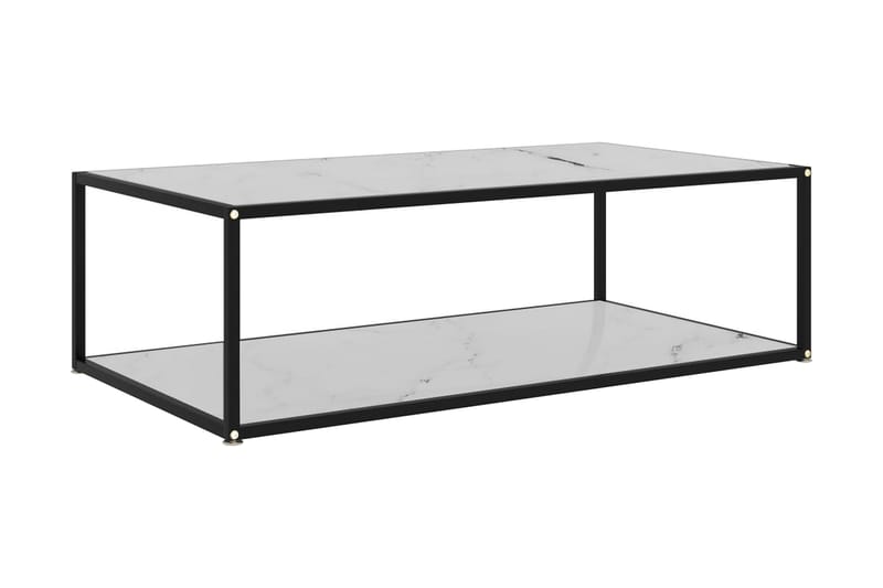 Tebord hvit 120x60x35 cm herdet glass - Hvit - Møbler - Bord - Sofabord & salongbord