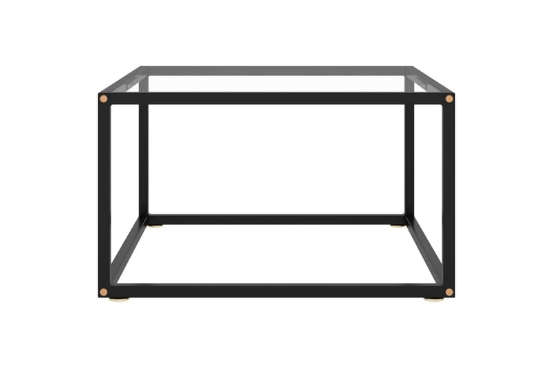 Tebord svart med herdet glass 60x60x35 cm - Svart - Møbler - Bord - Sofabord & salongbord