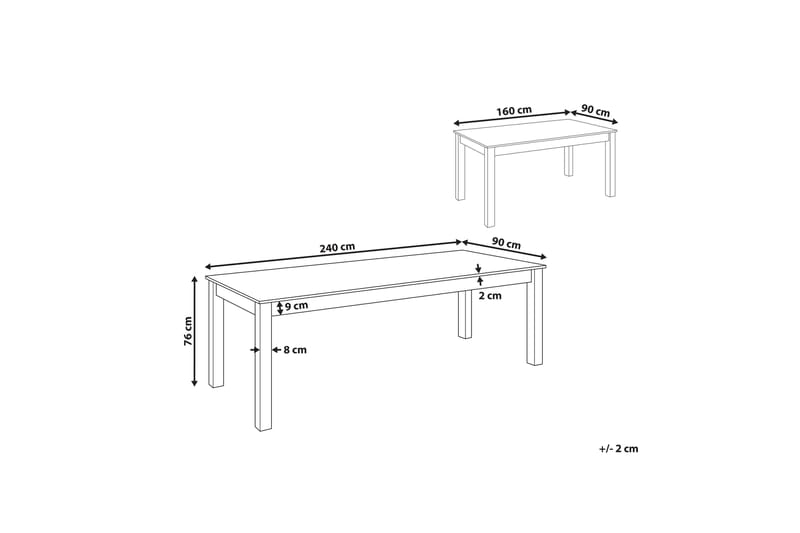 Spisebord Joliette Forlengbart 160-240x90 cm - Lysebrun - Møbler - Bord - Spisebord & kjøkkenbord