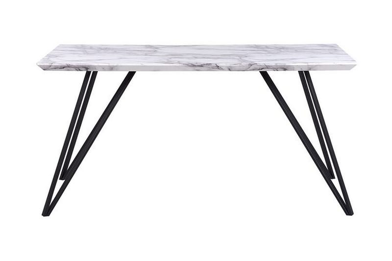 Spisebord 150 x 80 cm marmoreffekt / svart MOLDEN - Hvit - Sammenleggbart bord - Marmorbord - Spisebord & kjøkkenbord