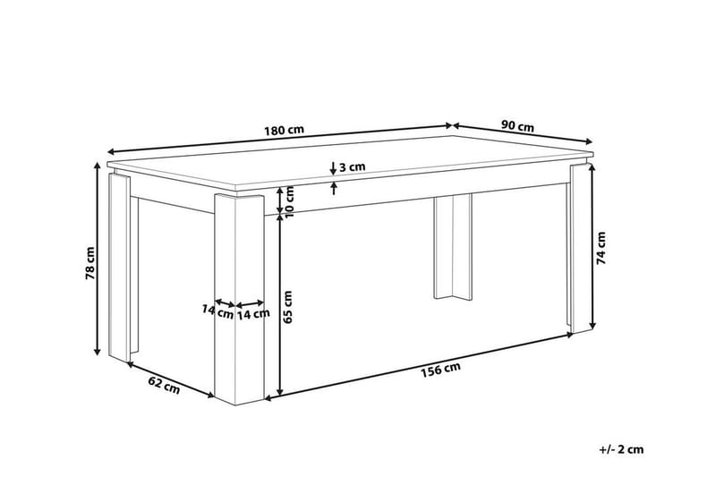 Spisebord 180 x 90 cm Mørkttre HvitON - Grå - Møbler - Bord - Spisebord & kjøkkenbord