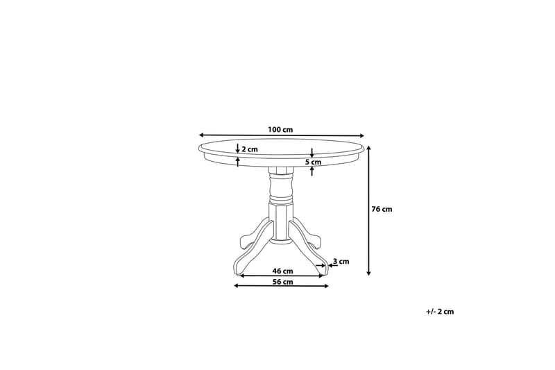 Spisebord Akron 100 cm - Hvit - Møbler - Bord - Spisebord & kjøkkenbord