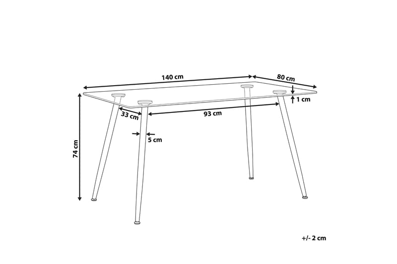 Spisebord Awenda 140 cm - Glass/Svart - Spisebord & kjøkkenbord