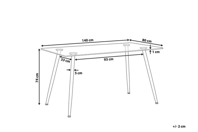 Spisebord Awenda 140 cm - Glass/Svart - Spisebord & kjøkkenbord