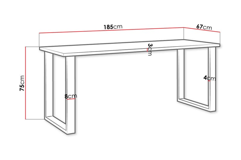 Spisebord Ciapin 185 cm - Teak - Møbler - Bord - Spisebord & kjøkkenbord