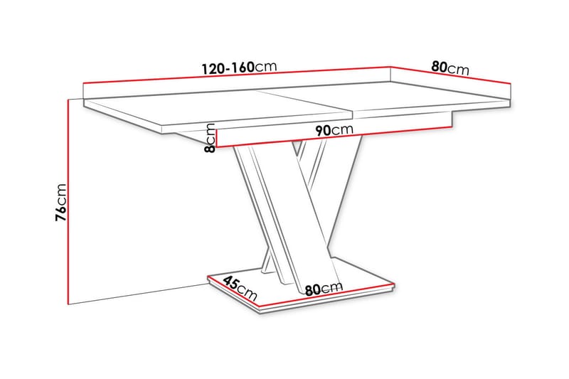 Spisebord Denogal 80 cm - Hvid - Møbler - Bord - Spisebord & kjøkkenbord